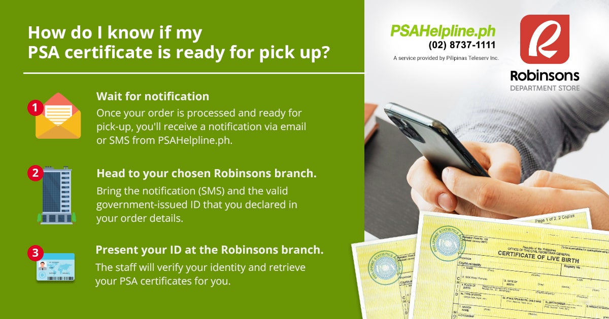 Robinsons Department Store is new pick up point for PSAHelpline orders